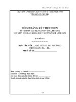 HỒ SƠ ĐĂNG KÝ THỰC HIỆN ĐỀ TÀI HỢP TÁC BỘ, NGÀNH VÀ ĐỊA PHƯƠNG CẤP VIỆN HÀN LÂM KHOA HỌC VÀ CÔNG NGHỆ VIỆT NAM
