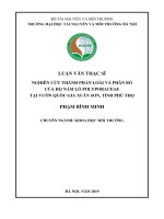 Nghiên cứu thành phần loài và phân bố của họ nấm lỗ polyporaceae tại vườn quốc gia xuân sơn, tỉnh phú thọ 