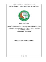 Nghiên cứu ứng dụng mô hình MIKE 11 tính toán xâm nhập mặn hạ lưu sông cả dưới tác động của biến đổi khí hậu 