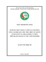 Đánh giá thực trạng và đề xuất giải pháp nâng cao hiệu quả việc thực hiện quyền sử dụng đất của hộ gia đình, cá nhân trên địa bàn huyện vũ thư, tỉnh thái bình 