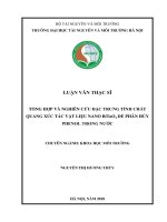 Tổng hợp và nghiên cứu đặc trưng tính chất quang xúc tác vật liệu nano bitao4 để phân hủy phenol trong nước 