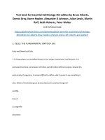 Test bank for essential cell biology 4th edition by alberts bray hopkin johnson lewis raff roberts and walter 