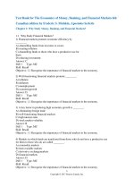 Test bank for the economics of money banking and financial markets 6th canadian edition by mishkin serletis 