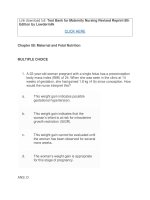 Test bank for maternity nursing revised reprint 8th edition by lowdermilk 