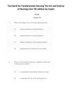 Download PDF test bank for fundamentals nursing the art and science of nursing care 7th edition by taylor 