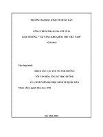 Khảo sát các yếu tố ảnh hưởng tới văn hoá ứng xử học đường của sinh viên đại học kinh tế quốc dân 