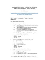 Test bank for effective training 5th edition by nick blanchard thacker 