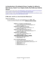 An introduction to psychological science canadian 1st edition by krause corts smith dolderman solution manual 