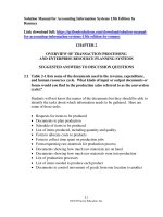 Solution manual for accounting information systems 13th edition by romney 