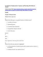 Test bank for fundamentals of anatomy and physiology 8th edition by martini 