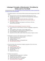 Lehninger principles of biochemistry 7th edition by nelson and cox test bank  