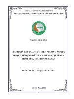 Đánh giá kết quả thực hiện phương án quy hoạch sử dụng đất đến năm 2020 tại huyện hoài đức, thành phố hà nội 