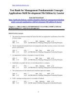 Test bank for management fundamentals concepts applications skill development 5th edition by lussier 