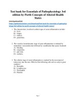 Test bank essentials of pathophysiology 3rd edition by porth concepts of altered health states 