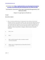 Test bank for essentials of nursing leadership managementm 3rd edition by kelly 
