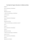 Link download test bank for organic chemistry 1st edition by klein 