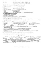 Bài tập trắc nghiệm và tự luận tiếng anh 10 HK1 - cực hay có đáp án chi tiết