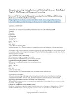 Test bank for managerial accounting decision making and motivating performance 1st edition by datar and rajan sample 