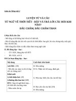 Giáo án Tiếng Việt 2 tuần 20 bài: Luyện từ và câu  Mở rộng vốn từ: từ ngữ về thời tiết, Đặt và trả lời câu hỏi Khi nào?, Dấu chấm, dấu chấm than