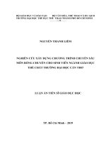 Nghiên cứu xây dựng chương trình chuyên sâu môn bóng chuyền cho sinh viên ngành giáo dục thể chất trường đại học cần thơ