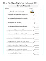 Bài tập toán tiếng anh lớp 3: write numbers up to 10000 