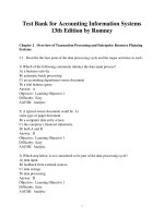 Link full download test bank for accounting information systems 13th edition by romney 