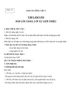 Giáo án Tiếng Việt 2 tuần 19 bài: Tập làm văn  Đáp lời chào, lời tự giới thiệu