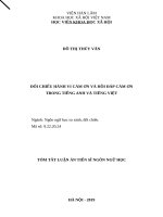 Đối chiếu hành vi cảm ơn và hồi đáp cảm ơn trong tiếng anh và tiếng việt