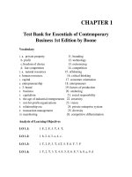 Download test bank for essentials of contemporary business 1st edition by boone 