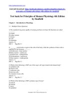 Test bank for principles of human physiology 4th edition by stanfield 