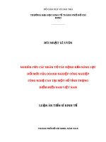 Nghiên cứu các nhân tố tác động đến năng lực đổi mới của doanh nghiệp công nghiệp công nghệ cao tại một số tỉnh trọng điểm miền nam việt nam