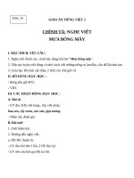 Giáo án Tiếng Việt 2 tuần 20 bài: Chính tả (Nghe  viết): Mưa bóng mây. Phân biệt SX, IÊTIÊC