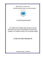 Các nhân tố tác động đến áp dụng chuẩn mực kế toán quốc tế (IAS IFRS) tại việt nam – nghiên cứu ở phạm vi quốc gia và doanh nghiệp