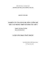 Nghiên cứu ứng dụng bê tông cường độ siêu cao trong thiết kế dầm cầu chữ I