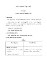 Giáo án Tiếng Việt 2 tuần 20 bài: Tập đọc  Ông Mạnh Thắng Thần Gió