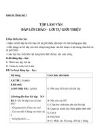 Giáo án Tiếng Việt 2 tuần 19 bài: Tập làm văn  Đáp lời chào, lời tự giới thiệu