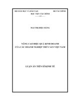 Nâng cao hiệu quả kinh doanh của các doanh nghiệp thủy sản ở việt nam