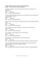 Test bank for concepts in strategic management and business policy 12th edition by wheelen chap1 