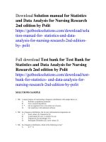 Download solution manual for statistics and data analysis for nursing research 2nd edition by polit 