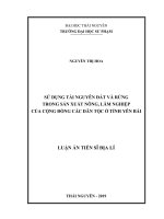 Sử dụng tài nguyên đất và rừng trong sản xuất nông, lâm nghiệp của cộng đồng các dân tộc ở tỉnh Yên Bái (Luận án tiến sĩ)