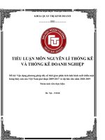 tiểu luận: Vận dụng phương pháp dãy số thời gian phân tích tình hình xuất khẩu mặt hàng thủy sản của Việt Nam giai đoạn 20092017 và dự báo cho năm 20182019