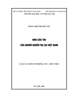 Nhu cầu tin của người khiếm thị tại Việt Nam (Luận án tiến sĩ)