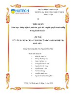 Tiểu luận Pháp luật về phá sản, giải thể và giải quyết tranh chấp trong kinh doanh