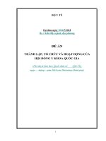 ĐỀ ÁN THÀNH LẬP, TỔ CHỨC VÀ HOẠT ĐỘNG CỦA HỘI ĐỒNG Y KHOA QUỐC GIA