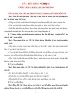 CÂU HỎI TRẮC NGHIỆM CHÍNH TRỊ ĐẦU KHÓA