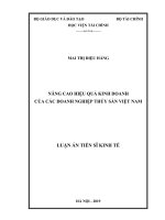 Nâng cao hiệu quả kinh doanh của các doanh nghiệp thủy sản ở Việt Nam (Luận án tiến sĩ)