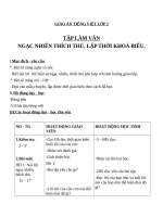 Giáo án Tiếng Việt 2 tuần 17 bài: Tập làm văn  Ngạc nhiên, thích thú. Lập thời gian biểu