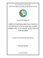 Nghiên cứu biến động diện tích và đề xuất giải pháp quản lý rừng ngập mặn ven biển xã Đông Long và xã Nam Phú, huyện Tiền Hải, tỉnh Thái Bình (Luận văn thạc sĩ)