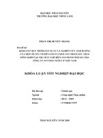 Khảo sát quy trình sản xuất và nghiên cứu ảnh hưởng của một số yếu tố đến chất lượng sản phẩm xúc xích xông khói tại nhà máy chế biến sản phẩm thịt hà nội   công ty cổ phần chăn nuôi c p việt nam 