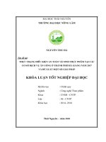 Thực trạng điều kiện an toàn vệ sinh thực phẩm tại các cơ sở dịch vụ ăn uống ở thành phố hà giang năm 2017 và đề xuất một số giải pháp 